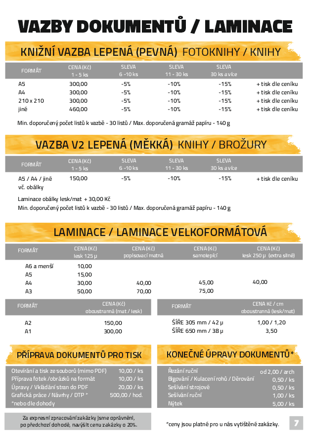 Vazby dokumentů, laminace