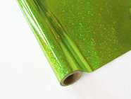 Metalická fólie barvící - glitter kiwi  30 cm x 12m