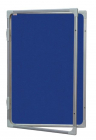 Vitrína s vertikálním otevíráním 120x90cm, filcový modrý vnitřek, se zámkem