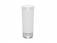 Skleněný panák s bílým podkresem a čirou linkou - 2,5 Oz