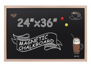 Magnetická černá tabule na křídy v dřevěném rámu 86x56 cm