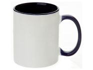 Hrnek SubliT bílý 325 ml - vnitřek a ucho modré