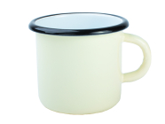Barevný plecháček Premium s černým lemem 12 Oz - ivory