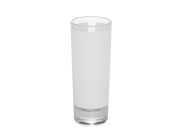 Skleněný panák s bílým podkresem a čirou linkou - 2,5 Oz