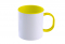 Hrnek polymerový 11 Oz s barevným vnitřkem a uchem - žlutý